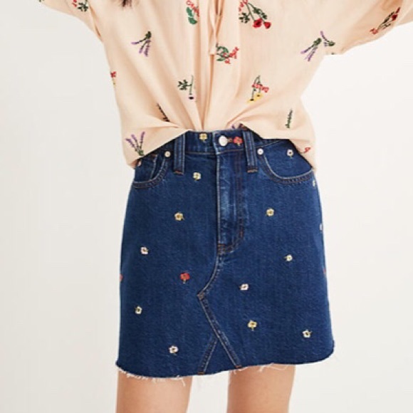 Madewell Mini Rigid Denim Skirt. - Picture 1 of 5